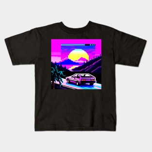 Glitched car driving tro Kids T-Shirt